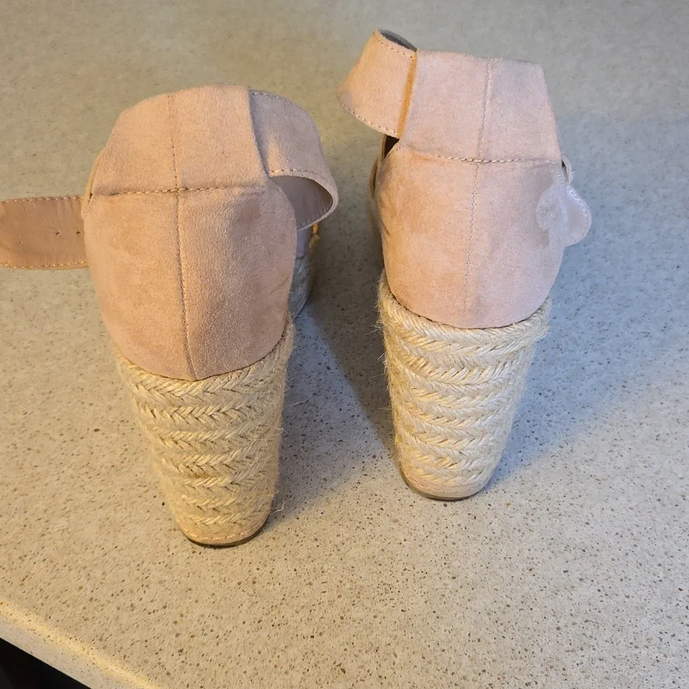 Open Toe Ankle Strap Espadrilles Wedges - Picture 6 of 8